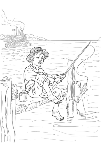 Tom sawyer and huckleberry finn coloring pages free coloring pages