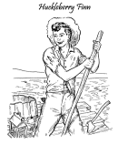 Huckleberry finn coloring pages youth adventure story coloring pages