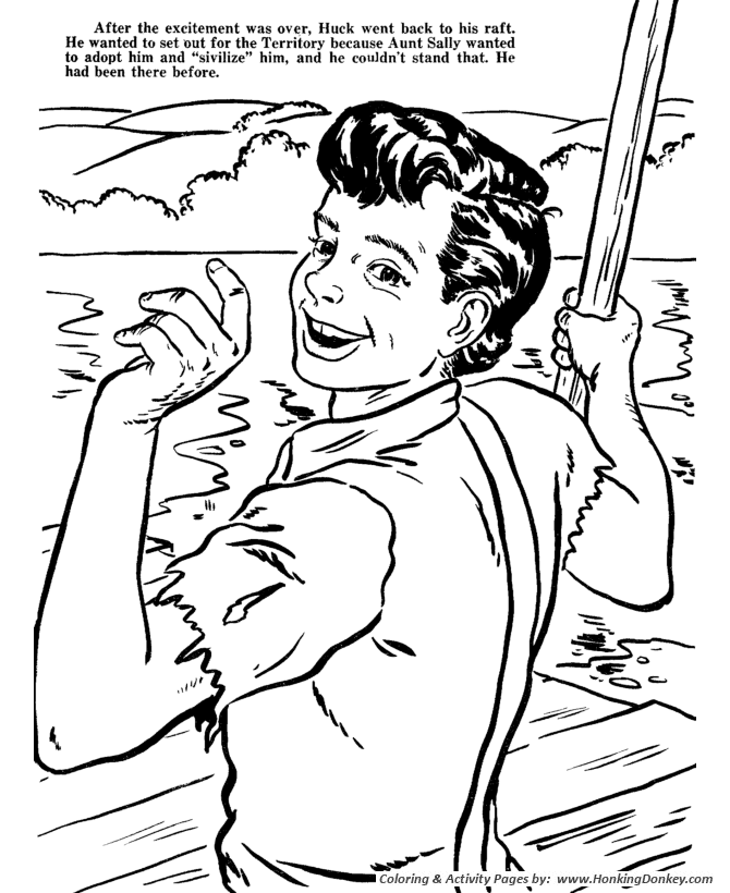 Huckleberry finn coloring pages page