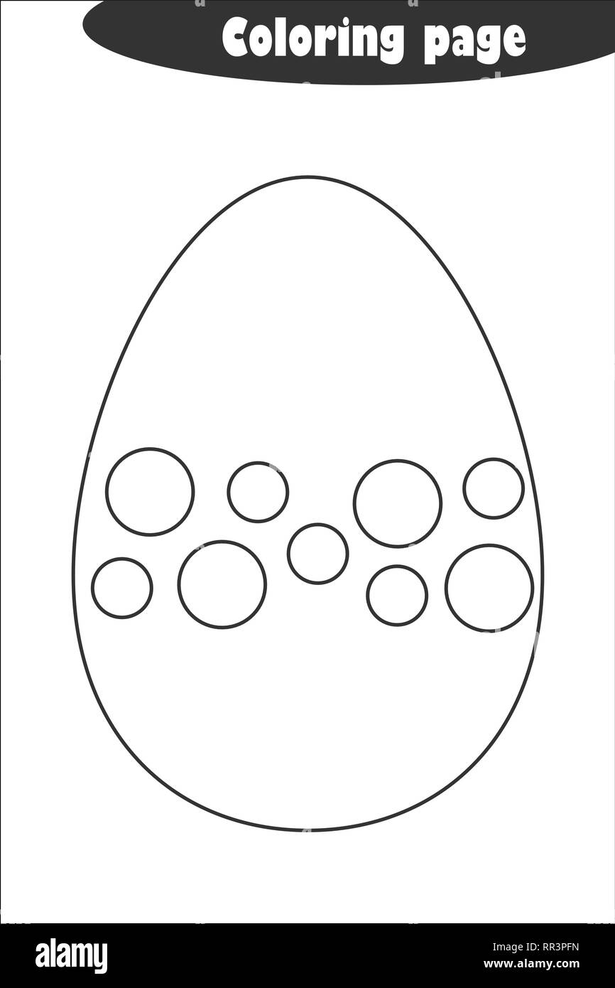 Decoration egg in cartoon style coloring page easter education paper game for the development of children kids preschool activity printable worksh stock vector image art