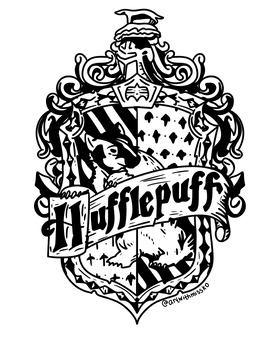 Harry potter hufflepuff crest coloring sheet by artwithmissko tpt