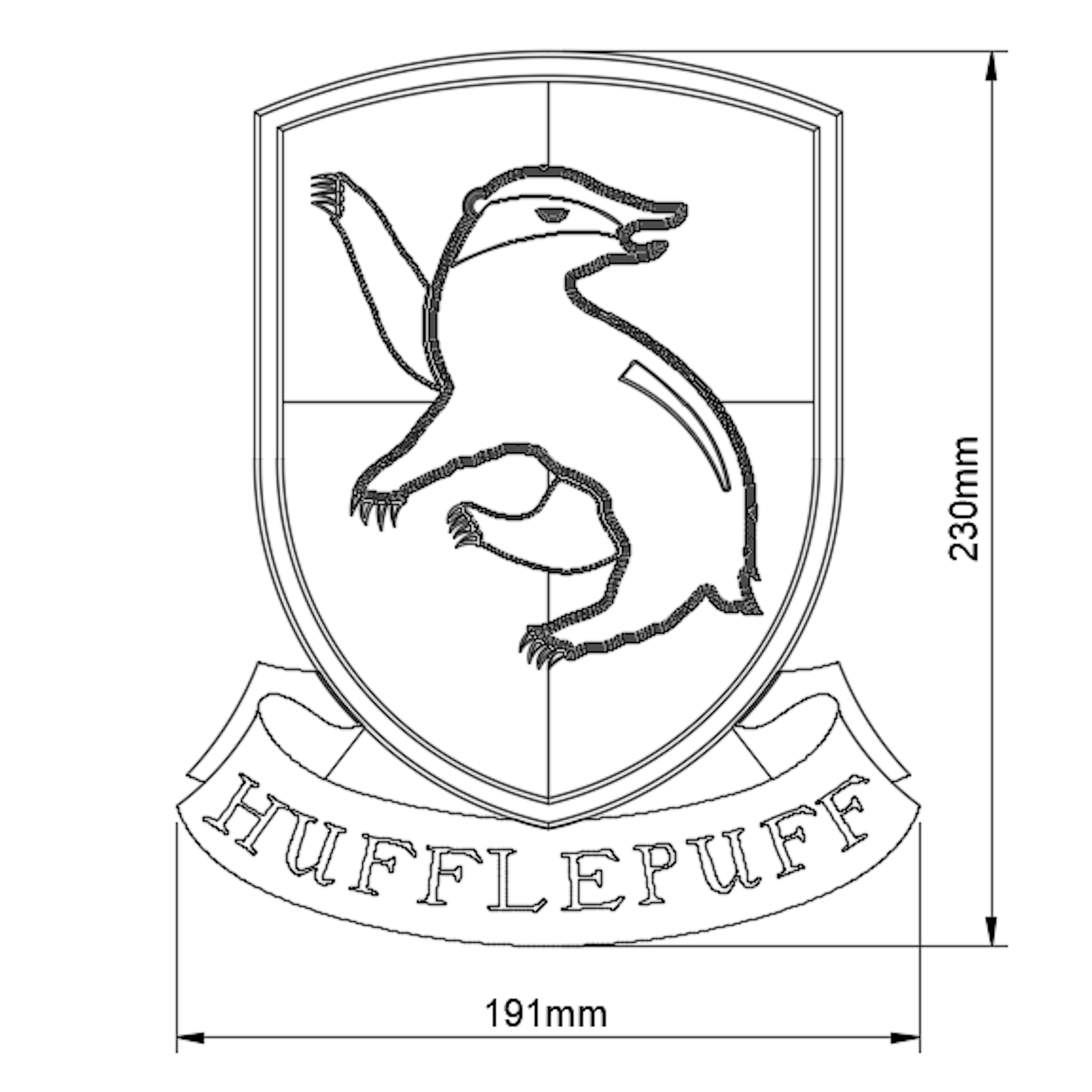 Mf file hufflepuff crest mmu harry potter ðïãd print design to downloadãcults