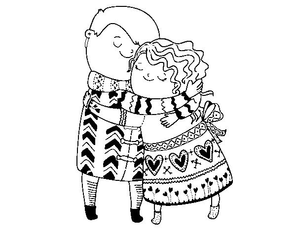 Big hug coloring page