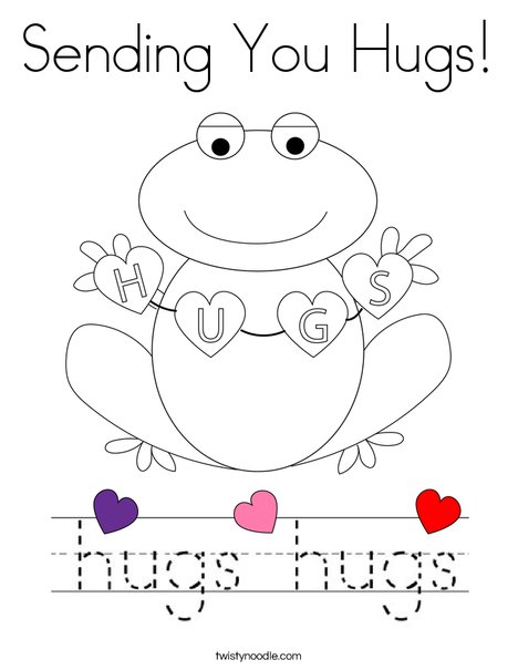 Sending you hugs coloring page