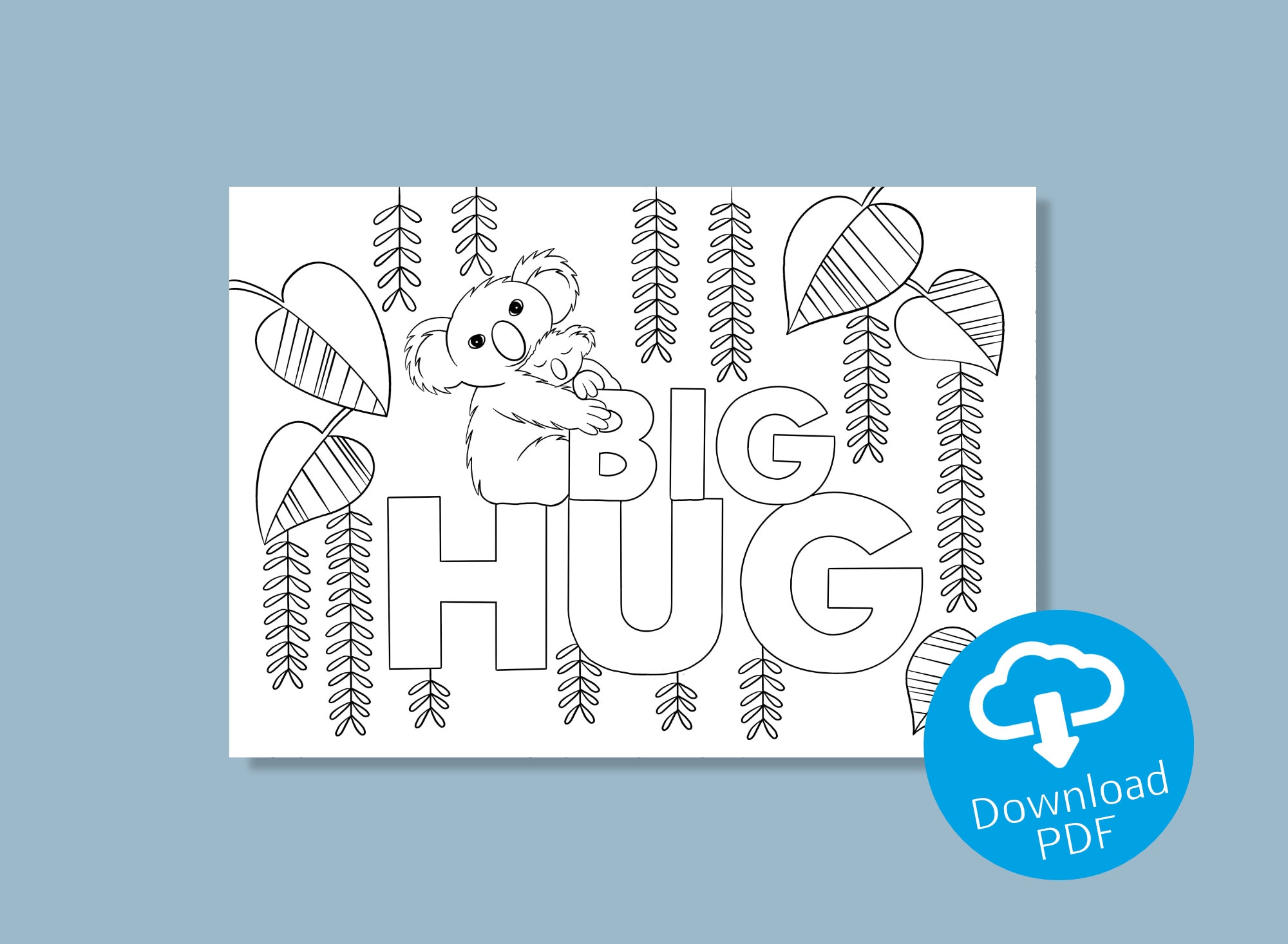 Coloring card big hug diy postcard self made gift craft and color for children teachers and all adults printable coloring pages