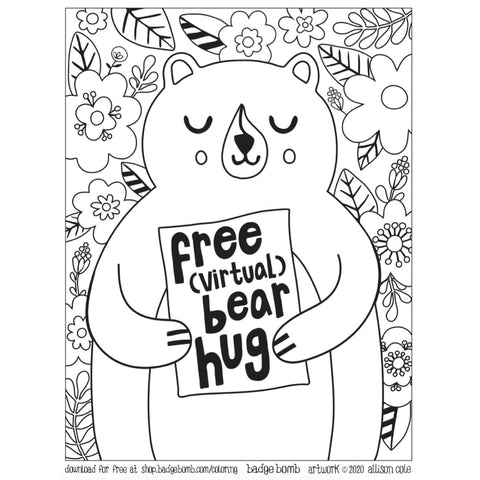 Free download bear hug activity sheet by allison cole â badge bomb