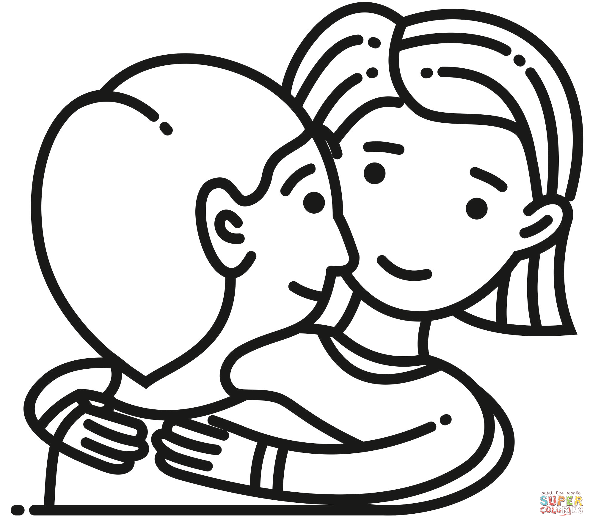 Hug coloring page free printable coloring pages