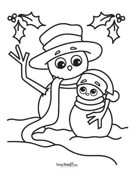 Printable snowman coloring pages