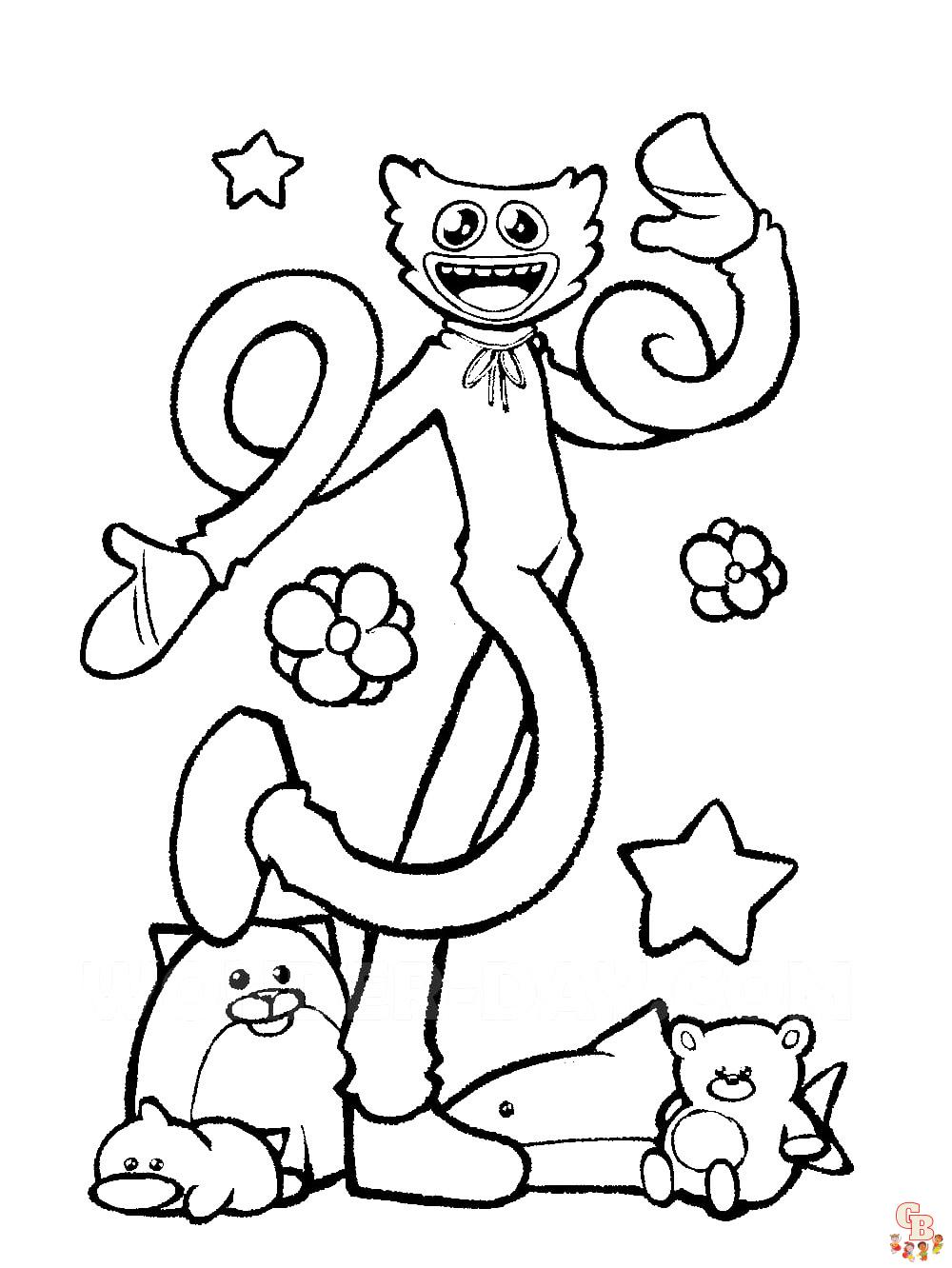 Spread love with huggy wuggy coloring pages
