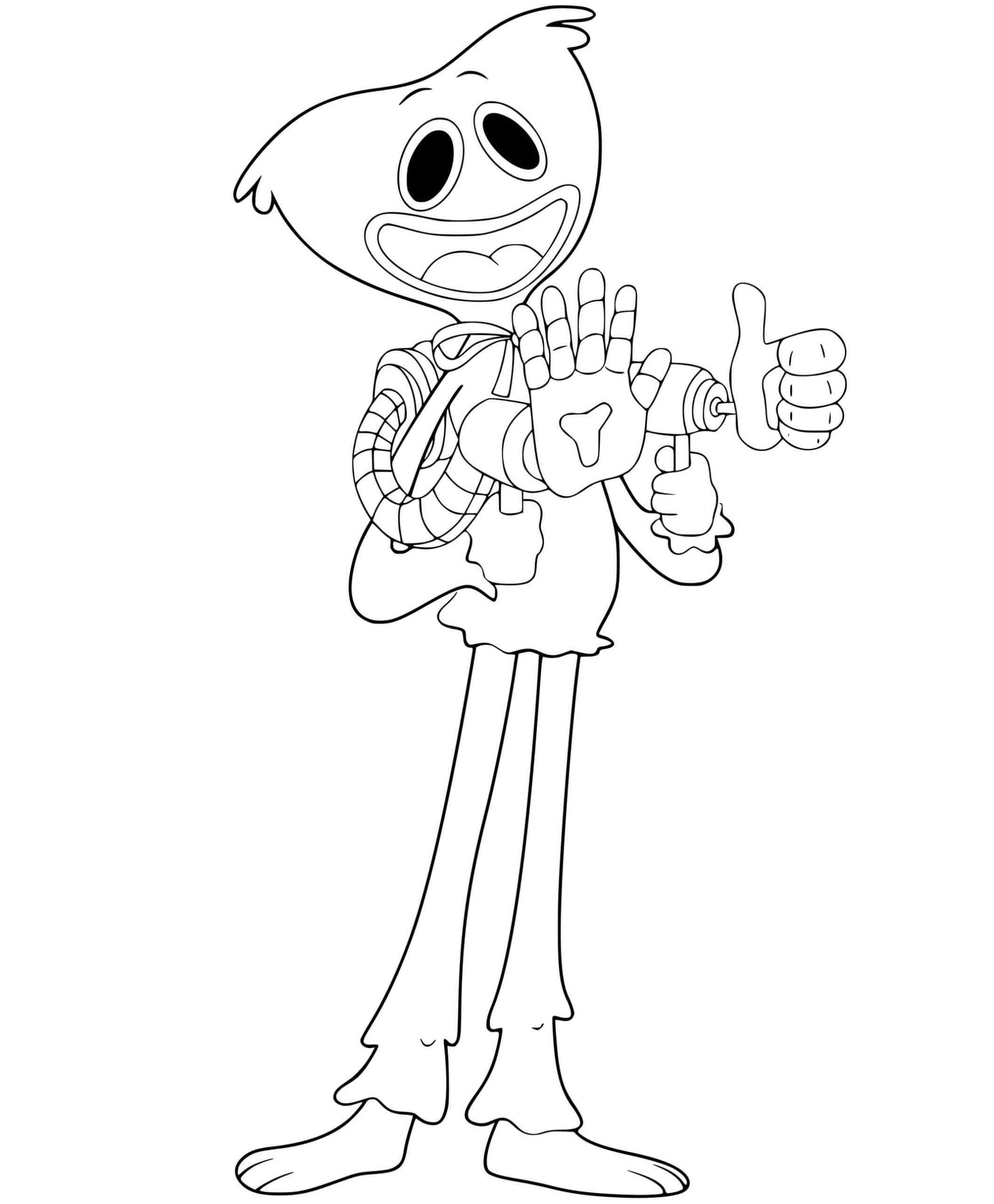 Huggy wuggy fnf coloring page printable