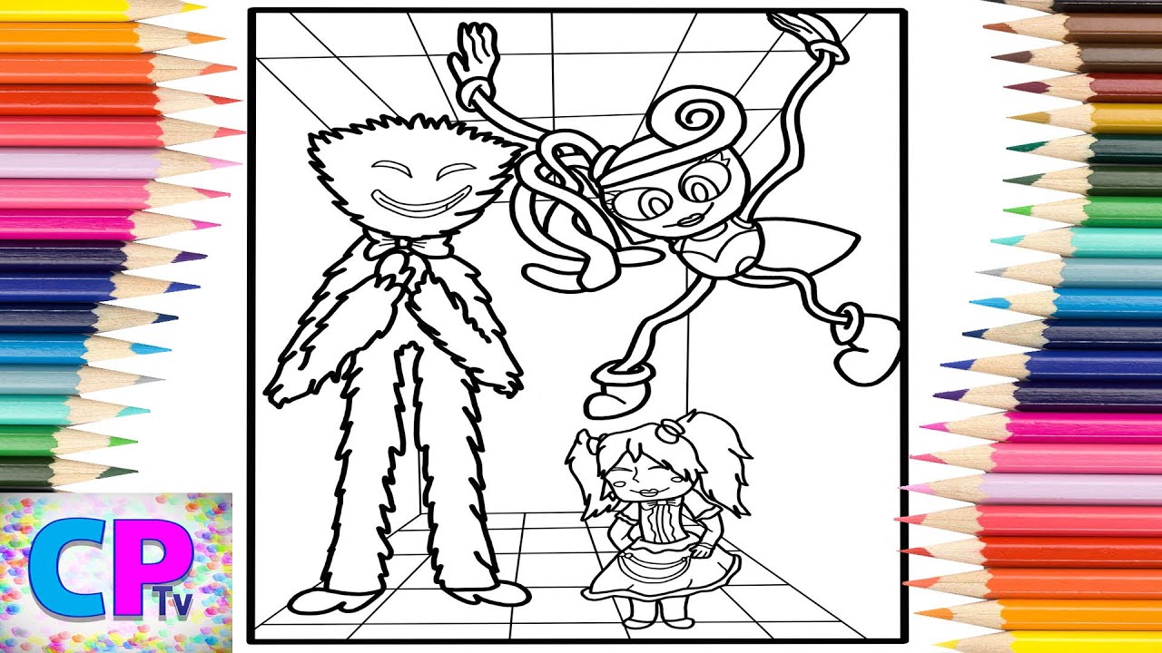 Huggy wuggy oy long legs coloring pagescartoon
