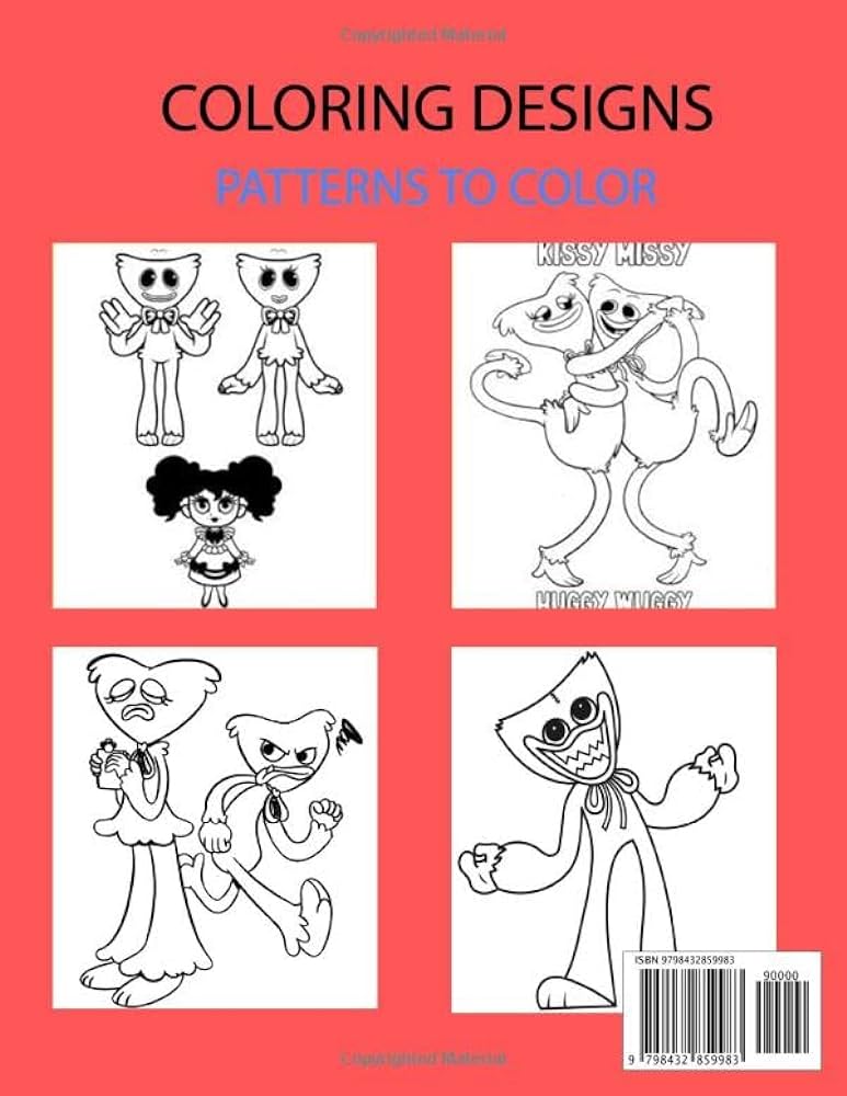 Mommy long legs huggy wuggy coloring book new original colouring poppy playtime characters easy coloring for kids boys girls toddlers poppy playtime mommy long legs books