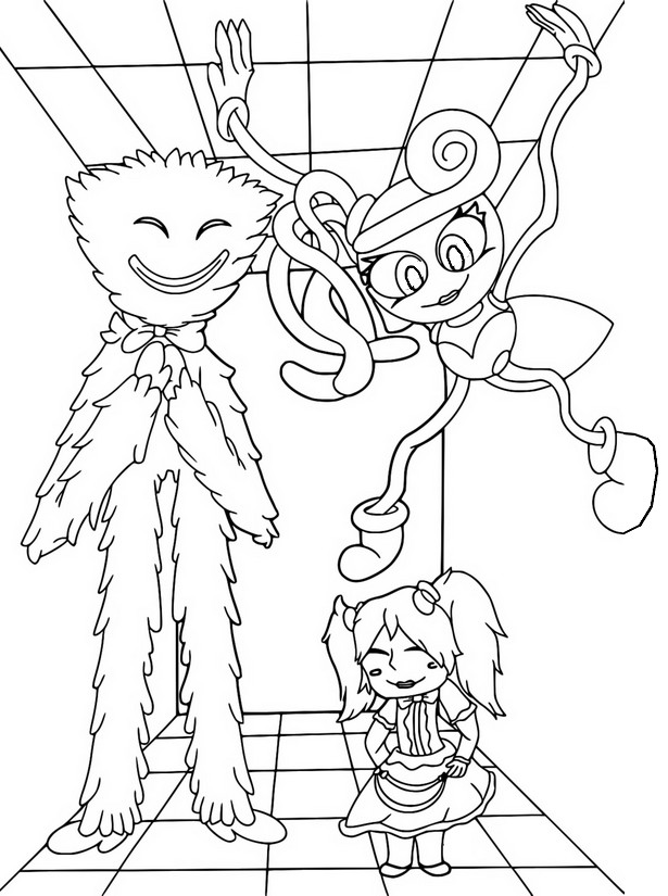 Coloring page poppy playtime huggy wuggy poppy mommy long legs