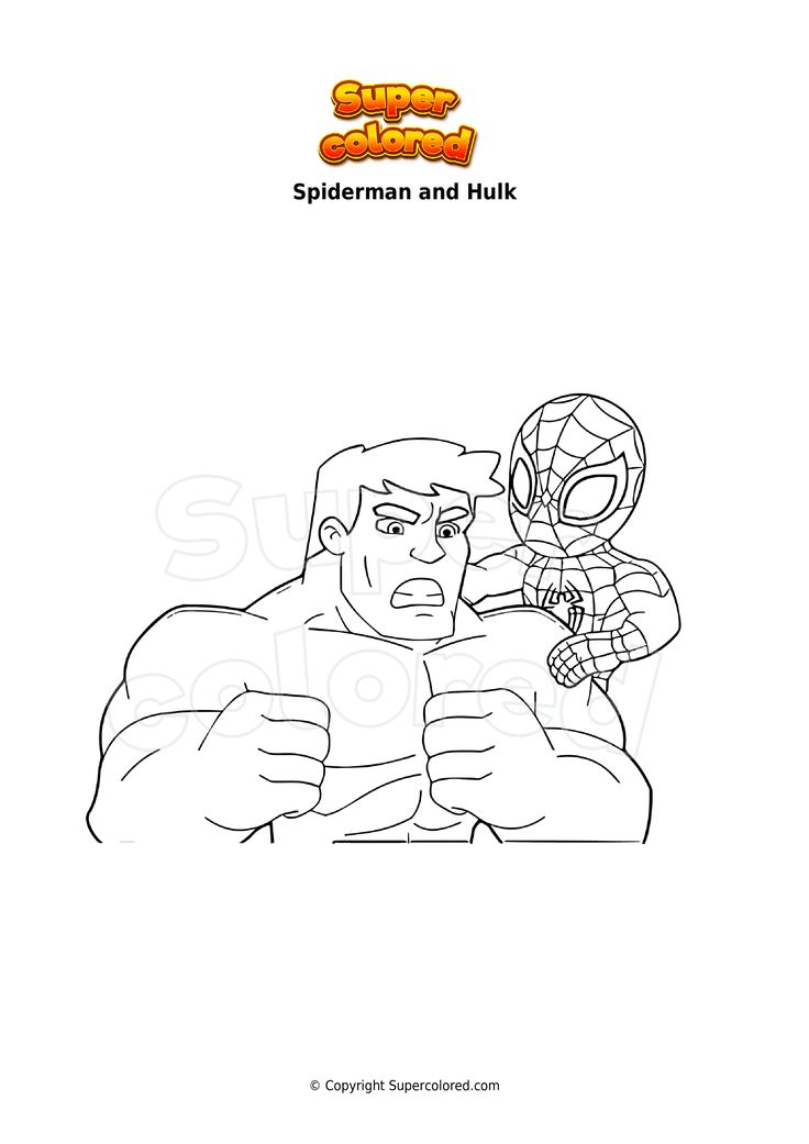 Coloring page spiderman and hulk coloring pages spiderman color