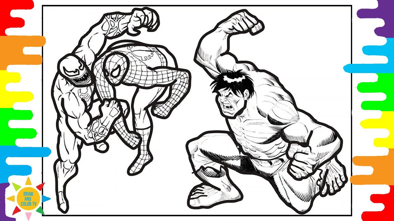 Venom vs spiderman coloring hulk coloring izecold