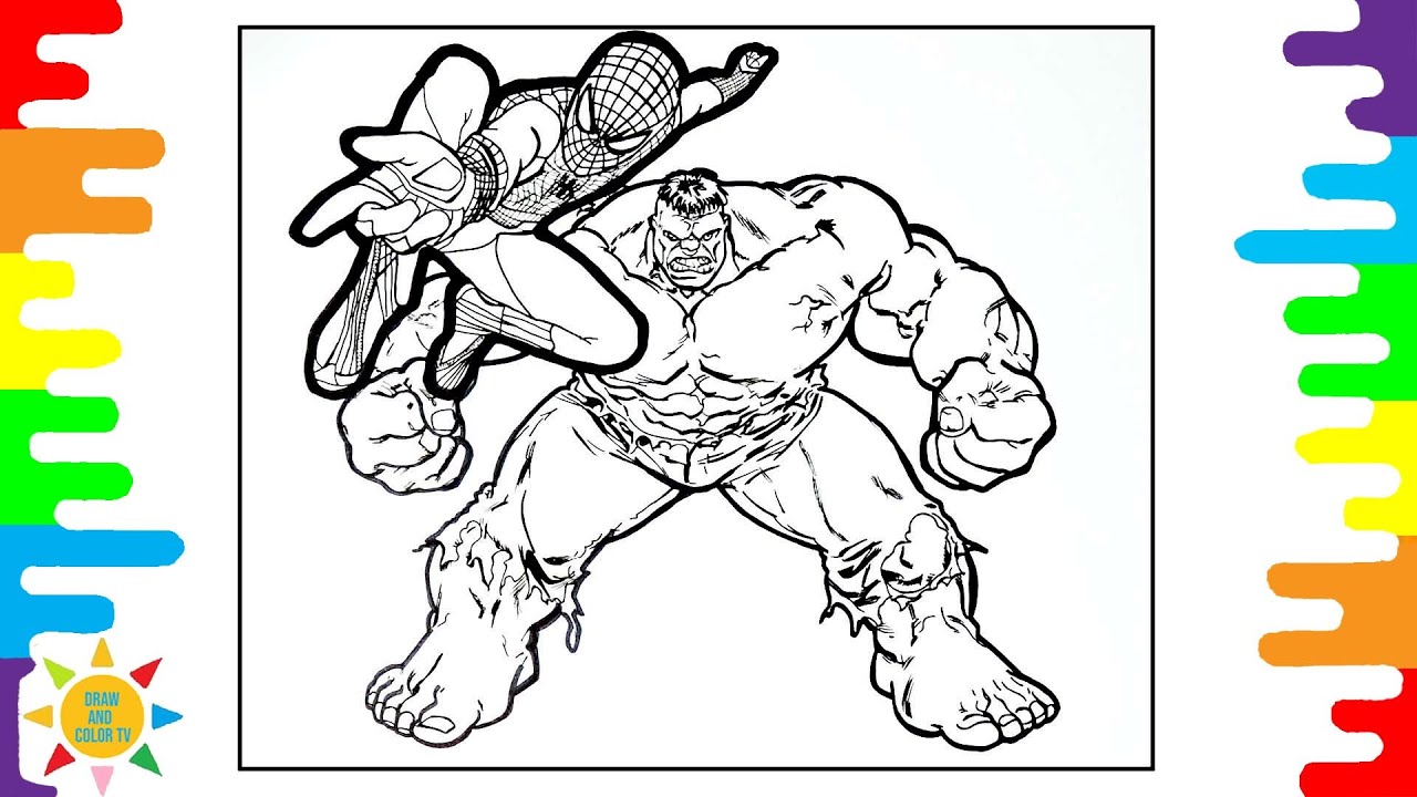 Spiderman vs hulk coloring page the avengers coloring page elektronomia