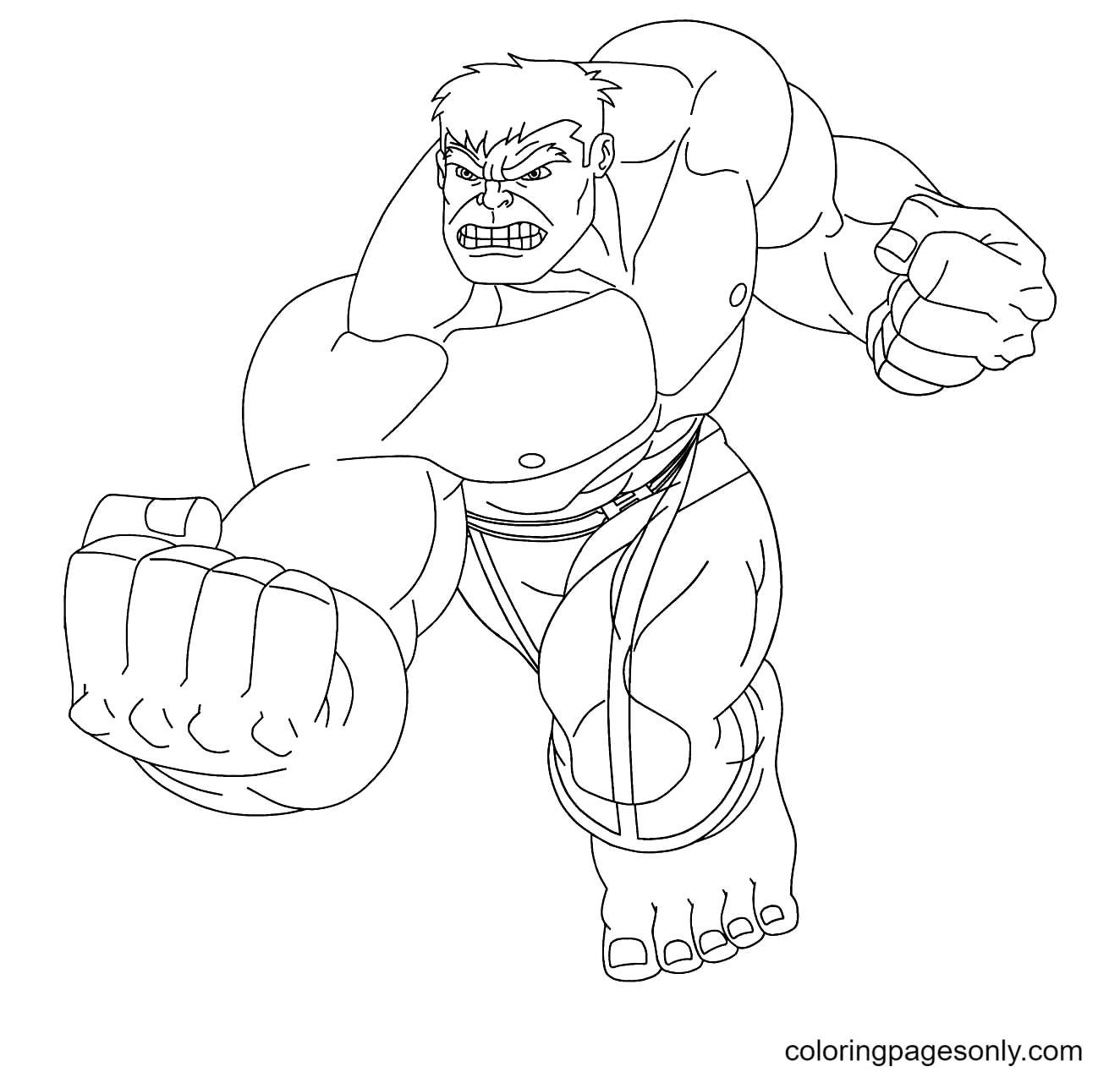 Hulk coloring pages printable for free download