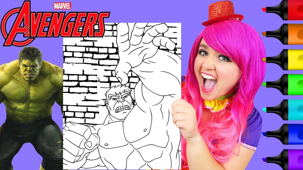 Coloring the hulk arvel avengers crayola coloring page prisacolor arkers kii the clown