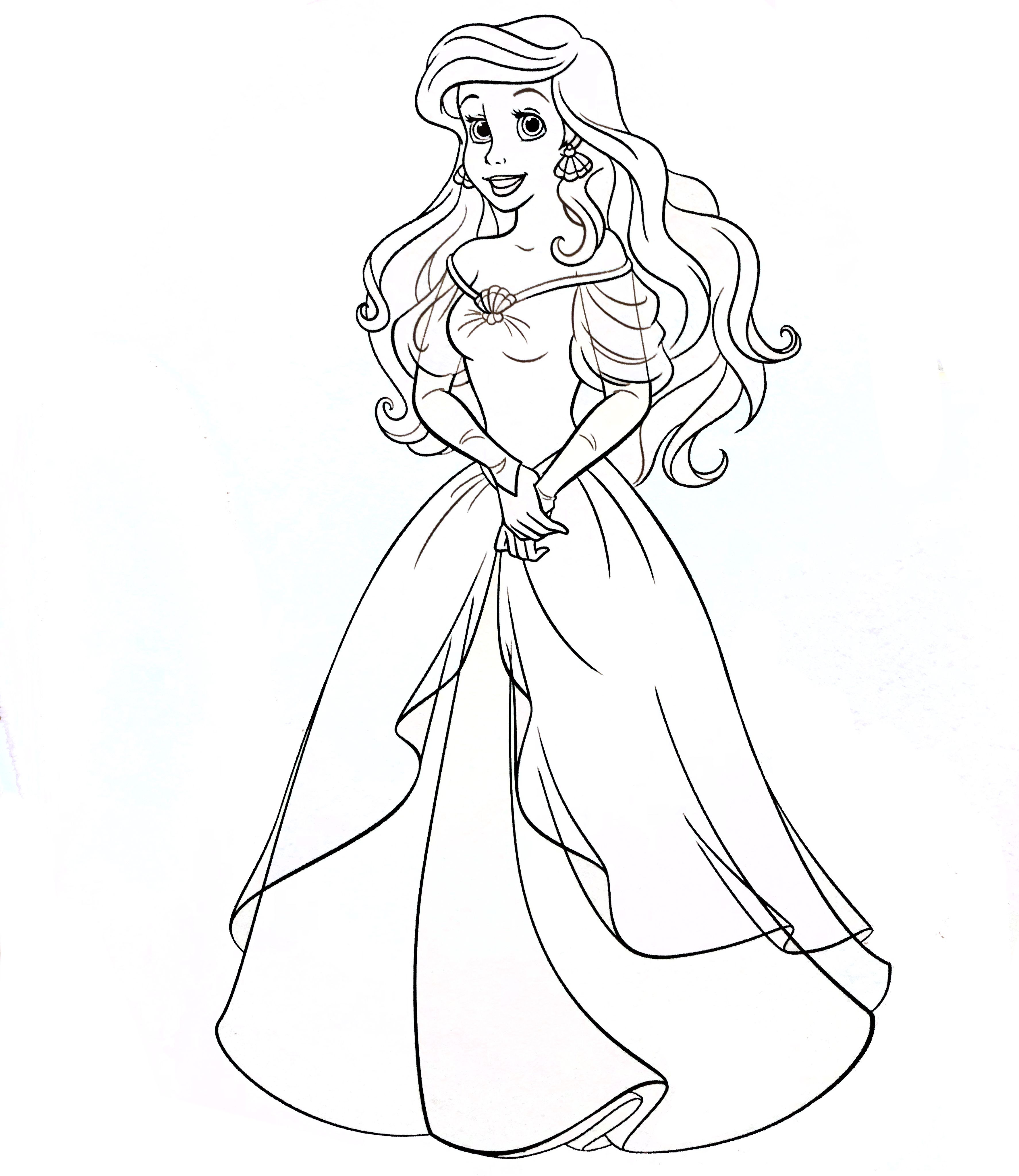 Ariel human coloring page cartoon coloring pages chibi coloring pages disney princess coloring pages