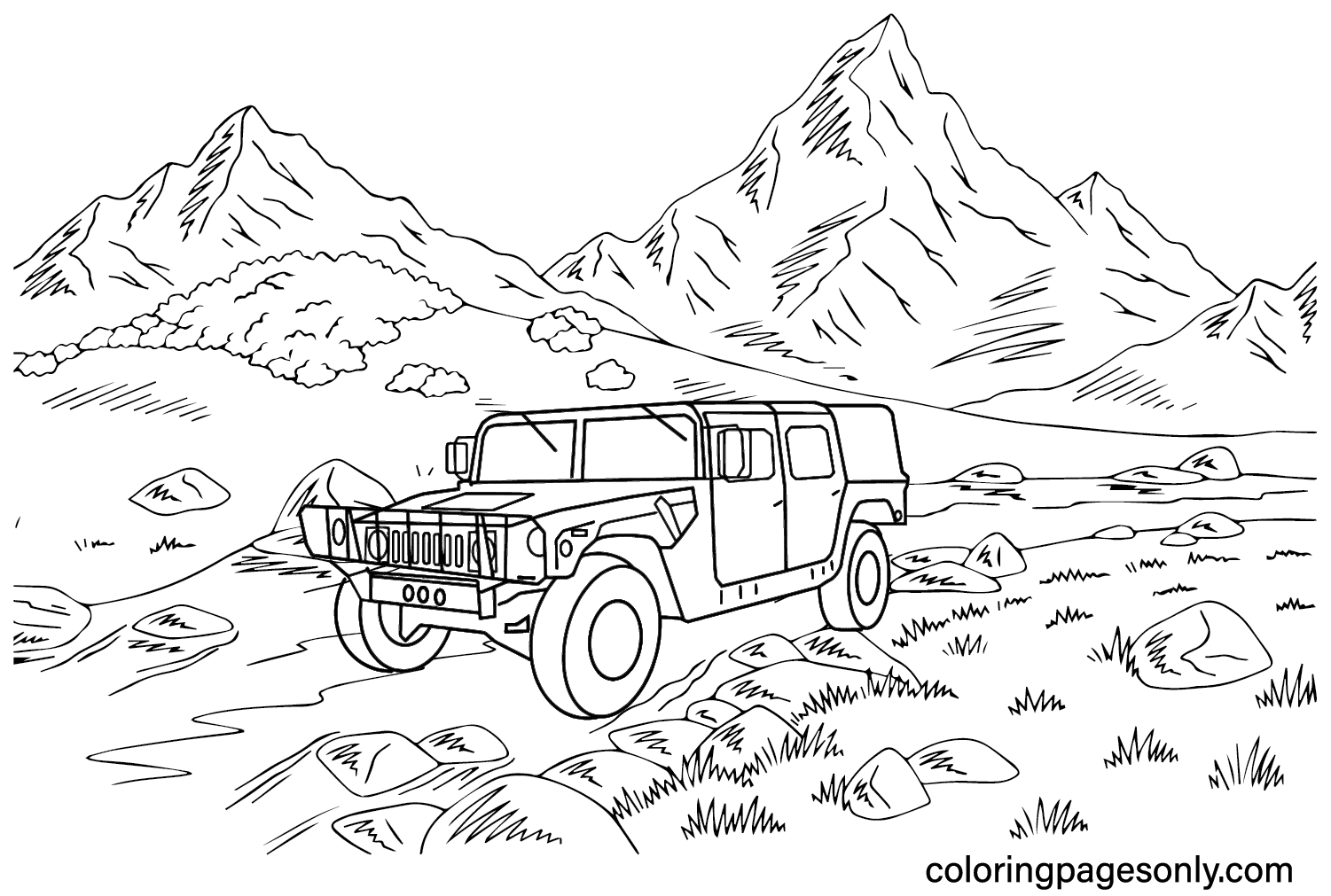 Hummer coloring pages