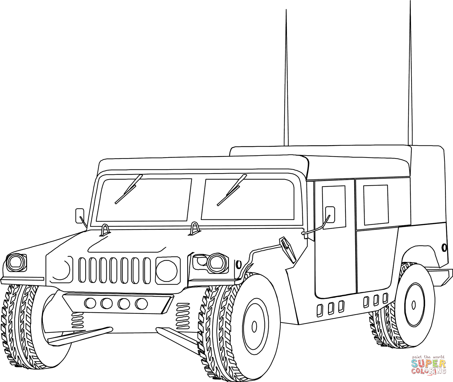 Military hummer humvee coloring page free printable coloring pages