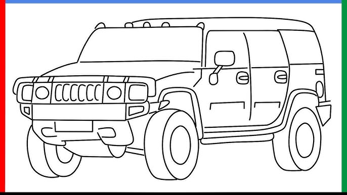 How to draw a hummer h drawing d car coloring hummer h sut pickup off