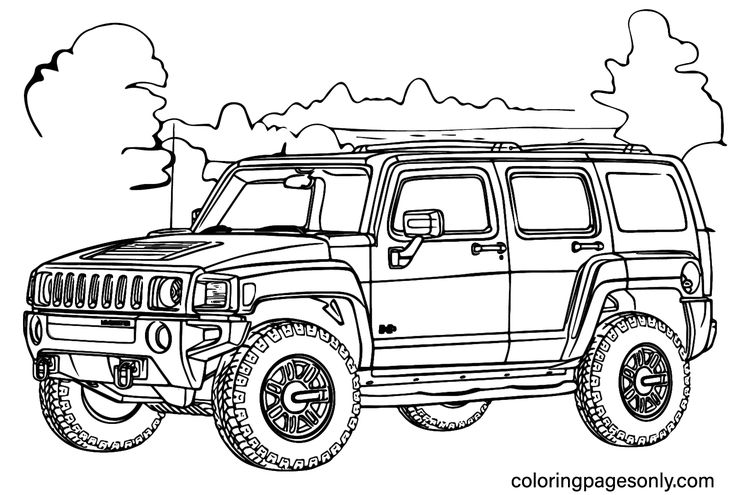 Hummer coloring pages