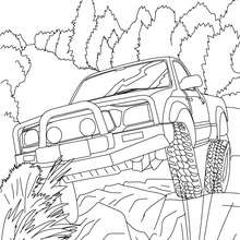 Hummer climbing over rocks coloring pages