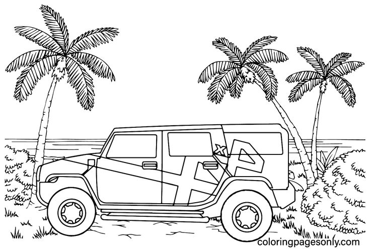 Hummer coloring pages