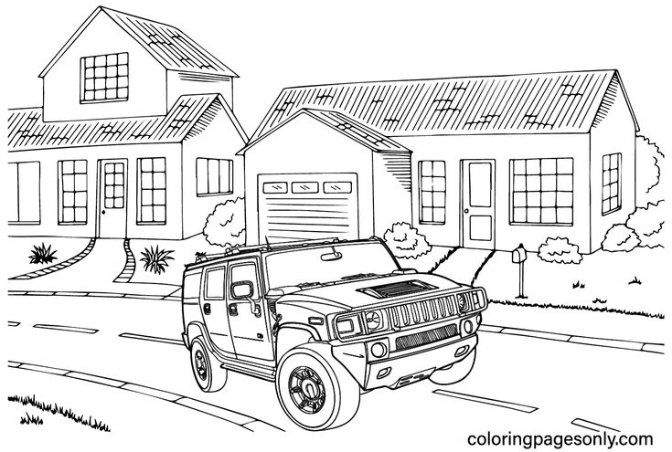 Hummer coloring pages