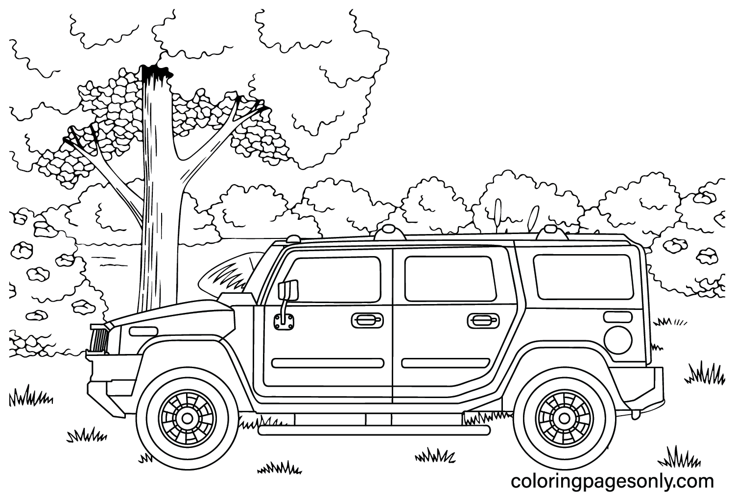 Hummer coloring pages