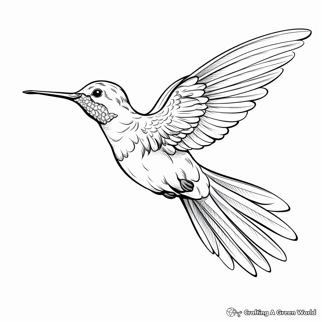 Adult hummingbird coloring pages