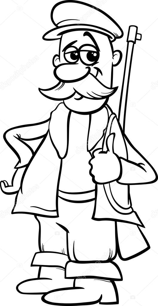Fairy tale hunter coloring page stock vector by izakowski