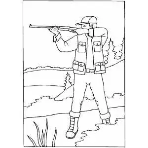 Hunter shooting coloring sheet