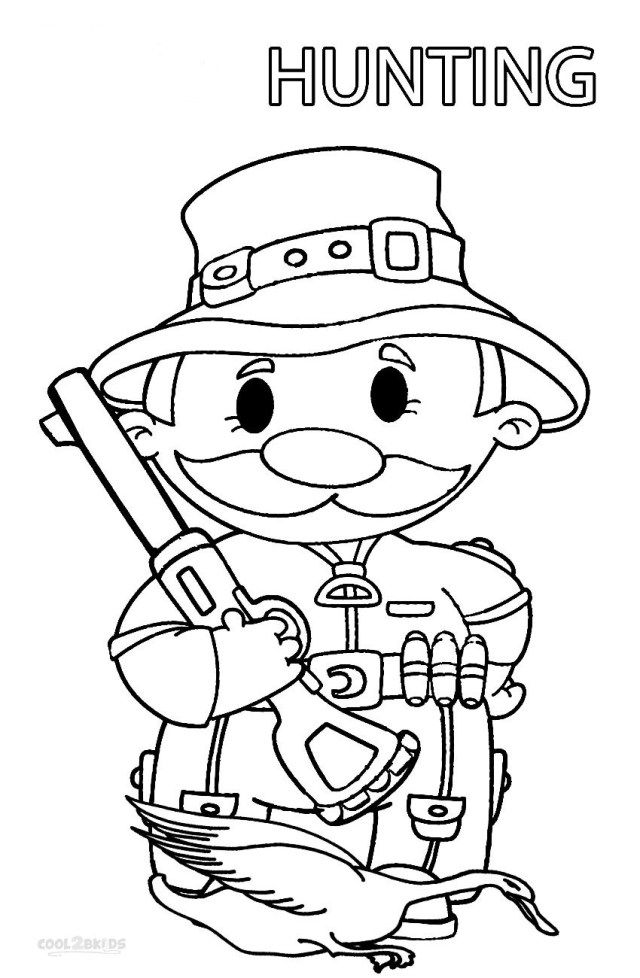 Awesome image of hunting coloring pages