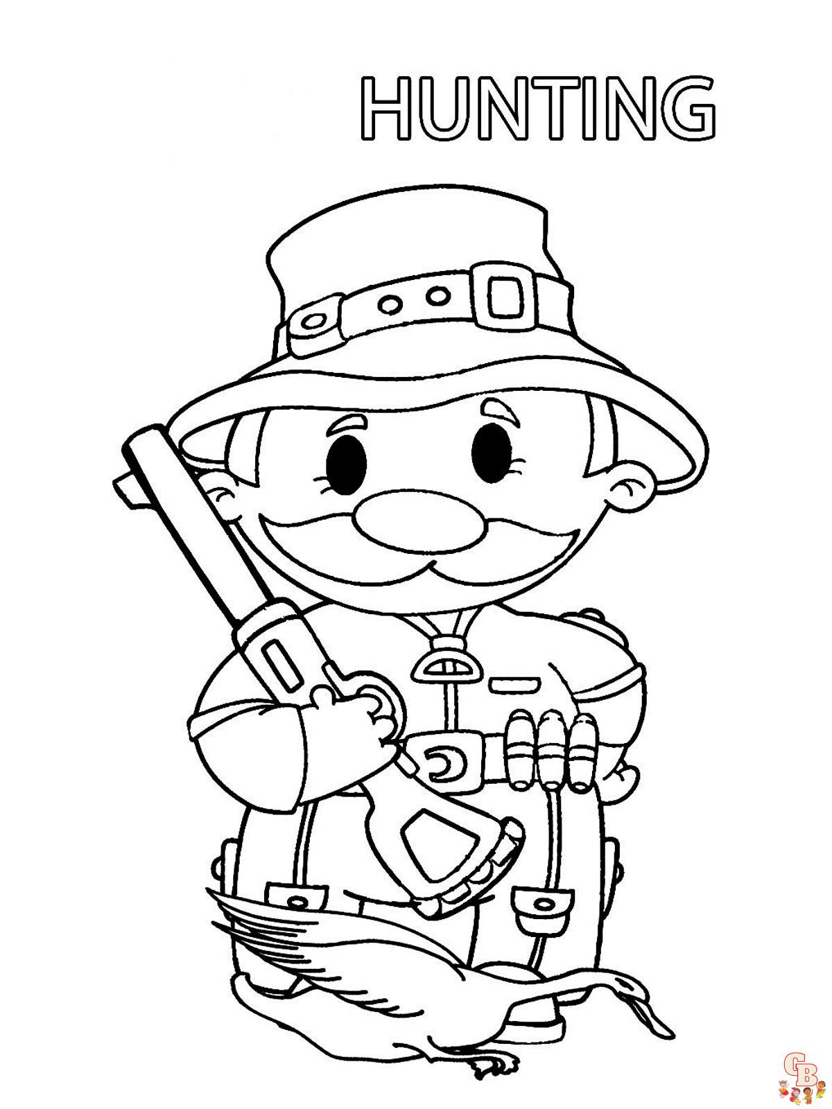 Hunter coloring pages for kids