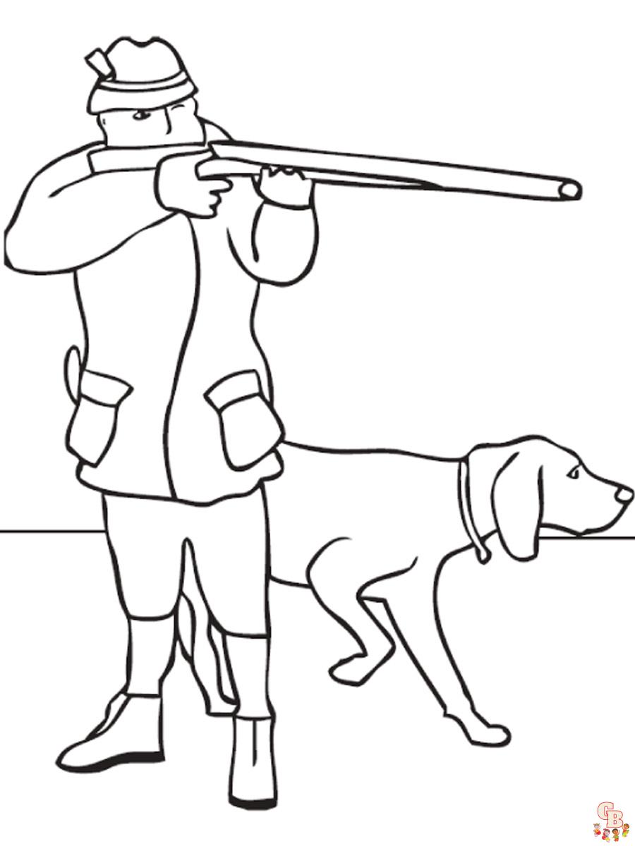 Hunter coloring pages for kids