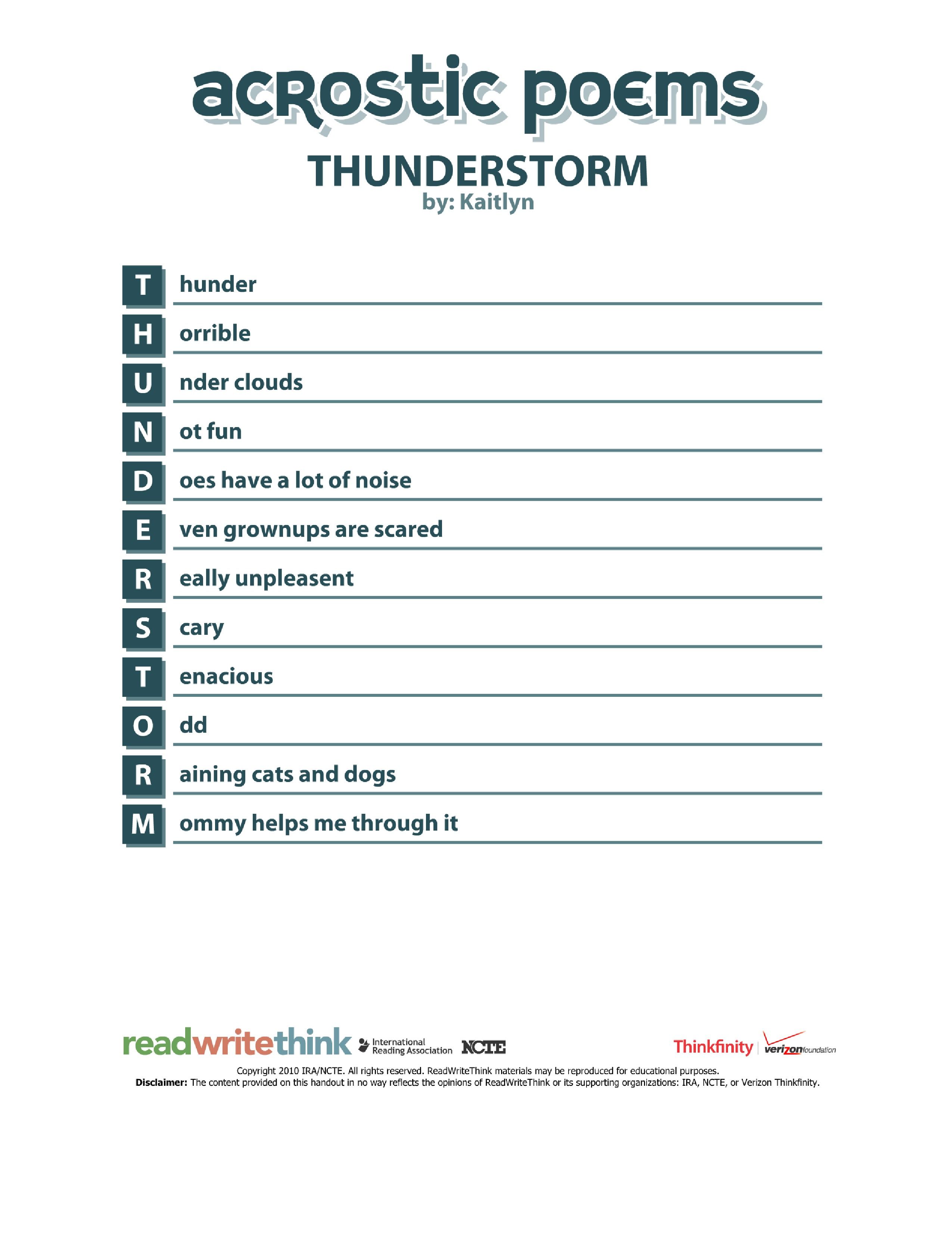 Acrostic poem