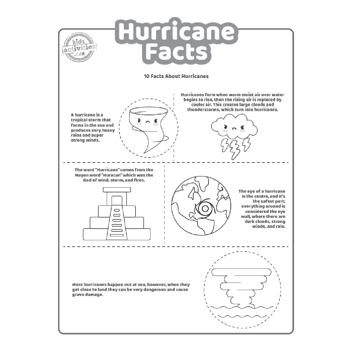 Fun hurricane facts for kids to print and learn kids activities blog
