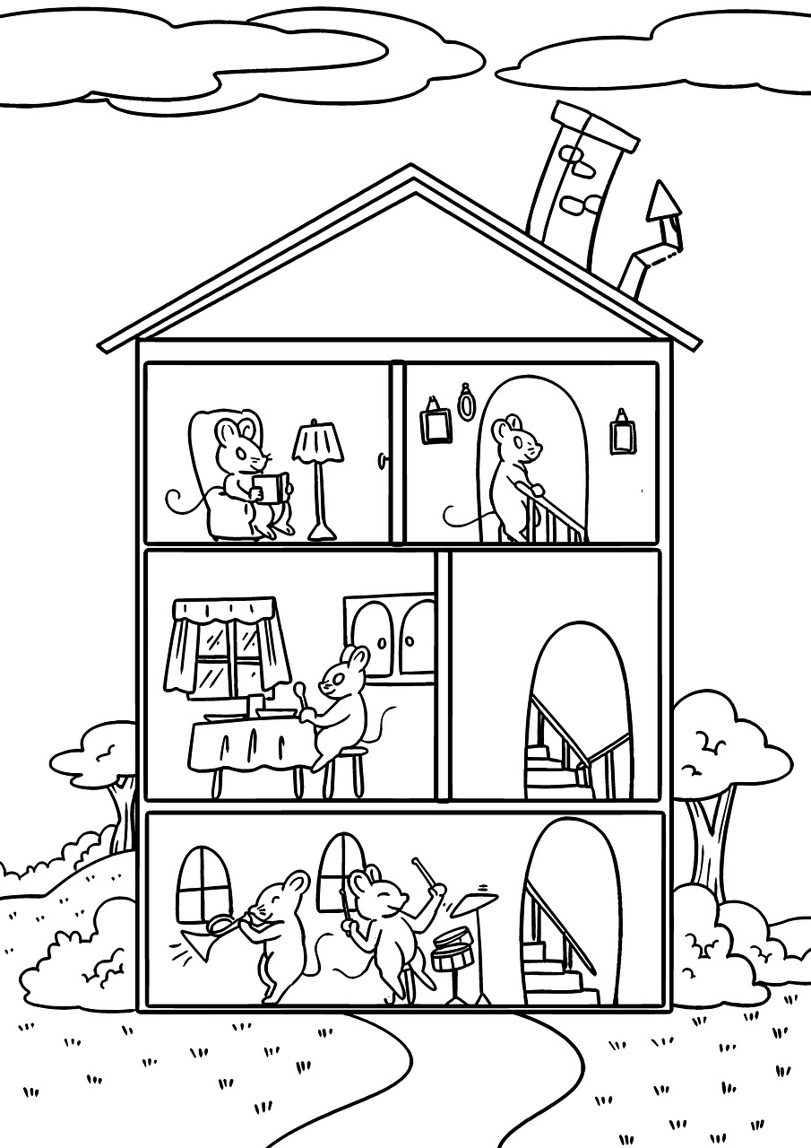 Tegning hus gulve