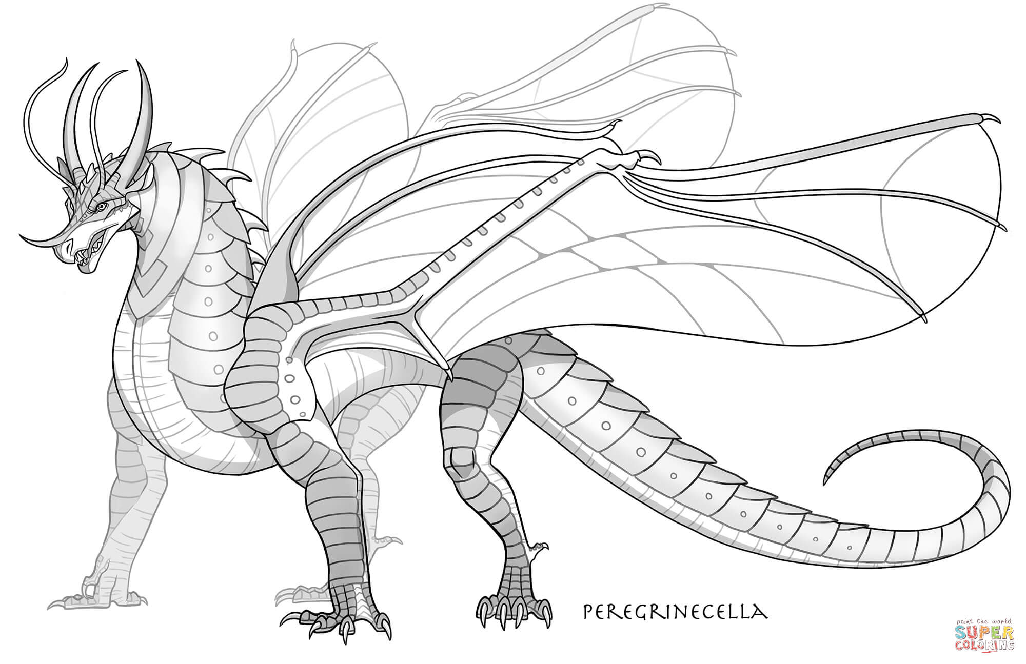 Beetlewing dragon coloring page free printable coloring pages