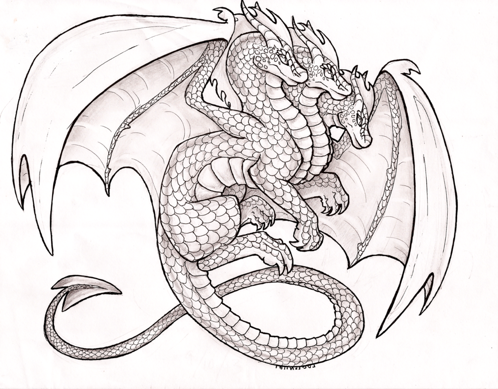 Traditional hydra by lucieniibi on deviantart dragon coloring page witch coloring pages coloring pages