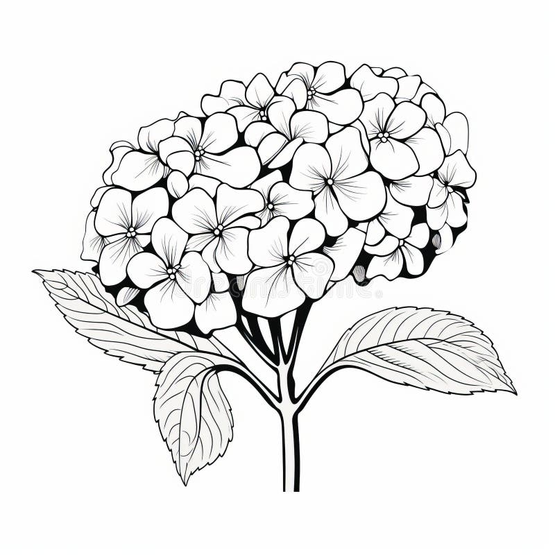Hydrangea coloring stock illustrations â hydrangea coloring stock illustrations vectors clipart