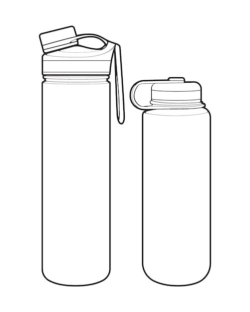 Premium vector set off tumbler bottle line art style tumbler bottle tumbler bottle illustration vector line bottle illustration modern bottle bottle concept tumbler bottle line art for training