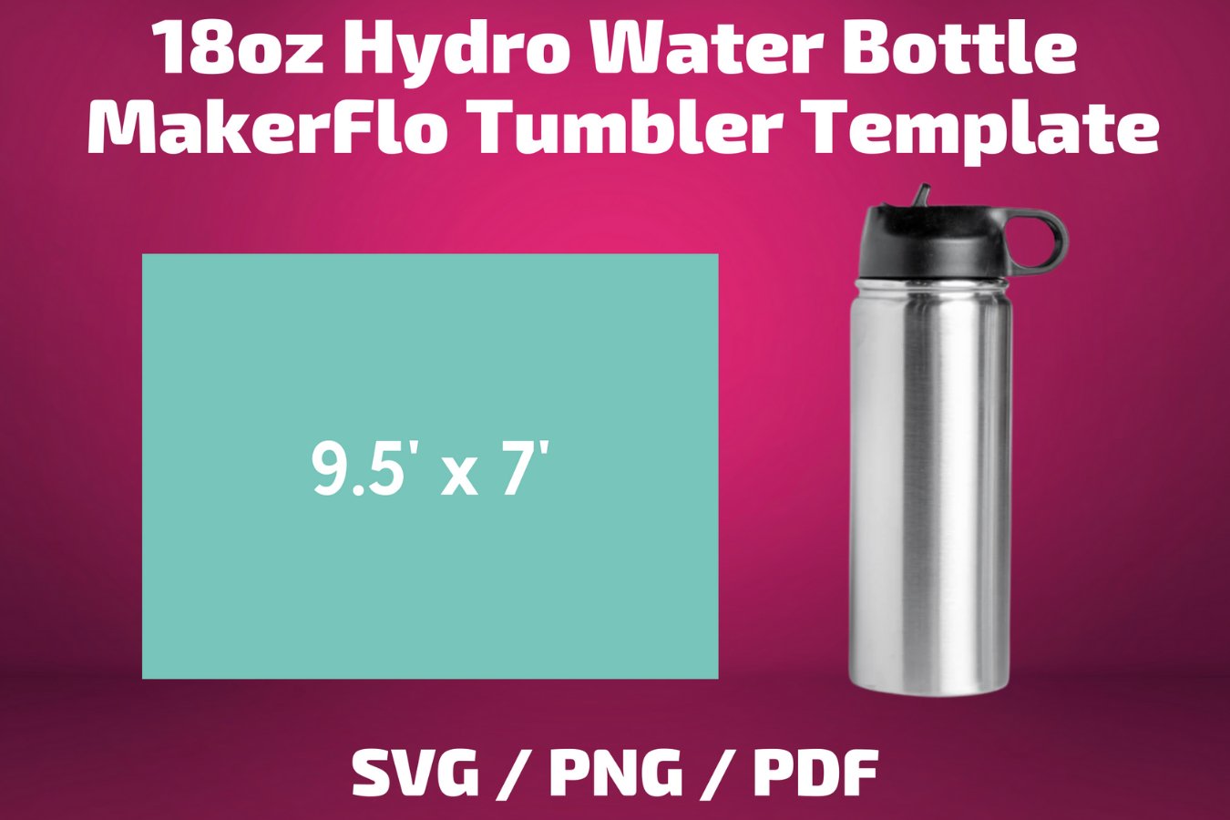 Oz makerflo hydro water bottle tumbler template full wrap