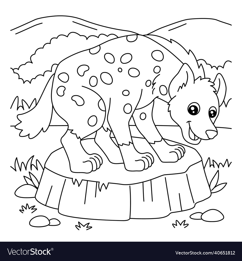 Hyena coloring page for kids royalty free vector image