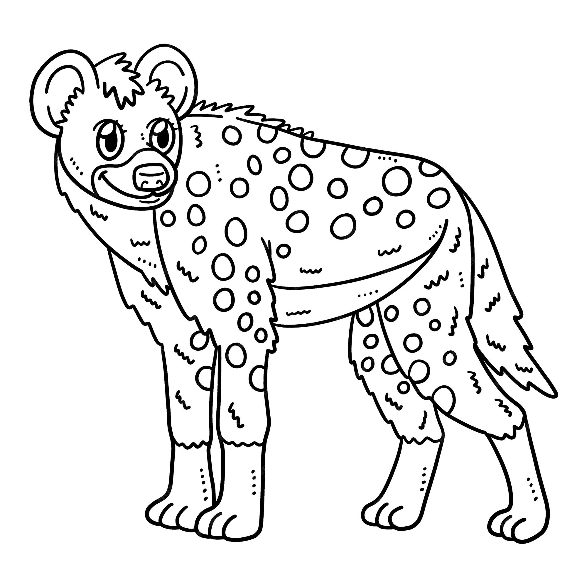 Premium vector baby hyena isolated coloring page for kids