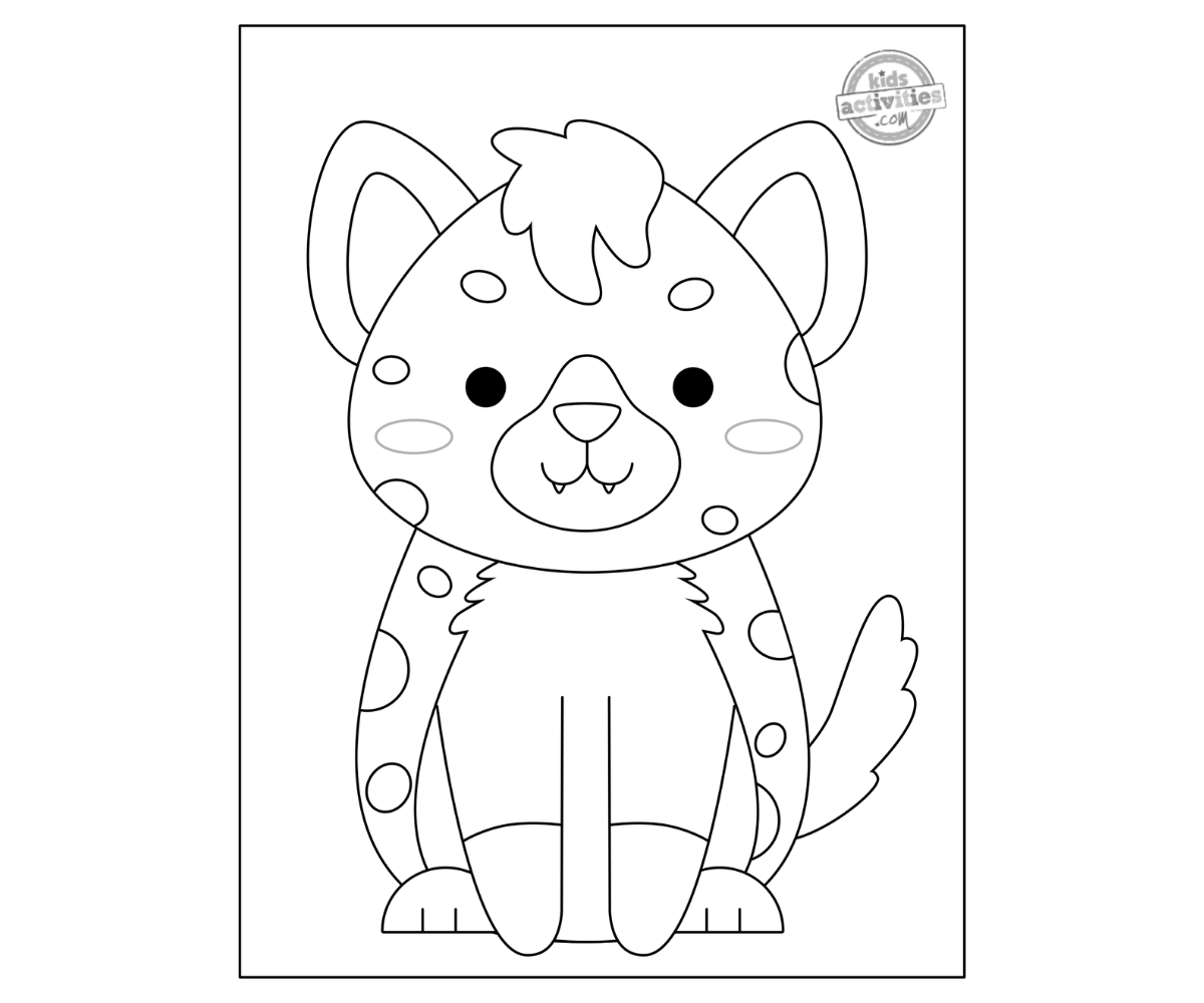 Fun and cute hyena coloring page kids activities blog
