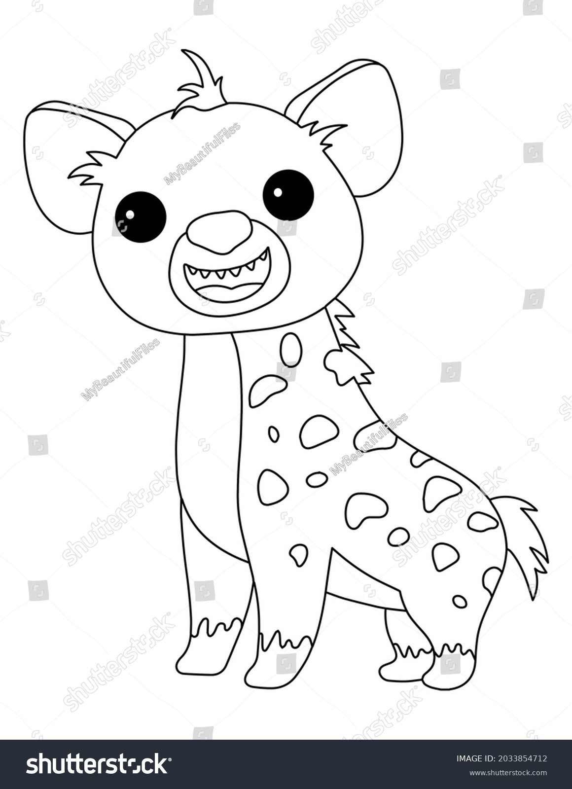 Hyena coloring page kids stock illustration