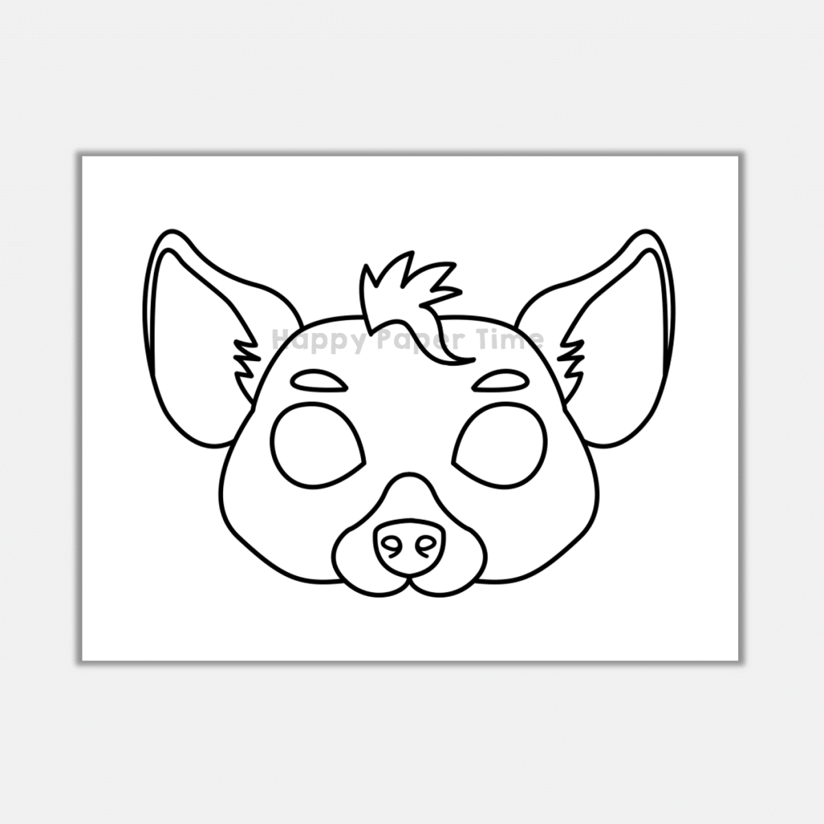 Hyena paper masks printable african animal coloring craft activity safari made by teachers
